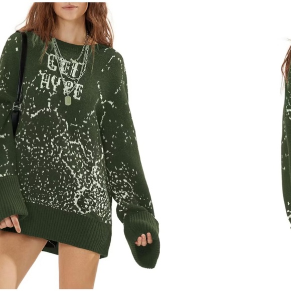exlura for target Sweaters - EXLURA Womens Oversized Graphic Leopard Print Long Sleeve Sweaters Size XXL